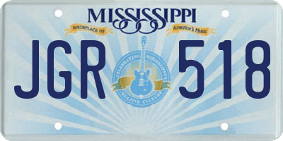 MS license plate JGR518