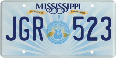 MS license plate JGR523