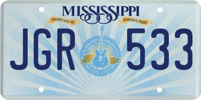MS license plate JGR533