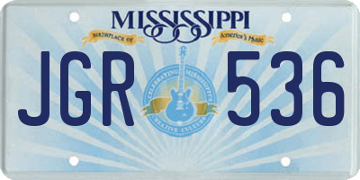MS license plate JGR536