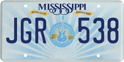 MS license plate JGR538