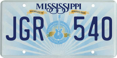 MS license plate JGR540