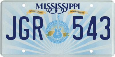 MS license plate JGR543