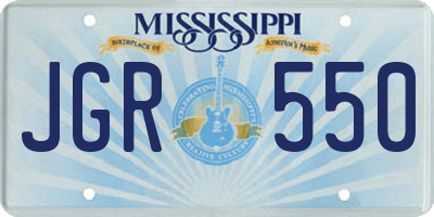 MS license plate JGR550