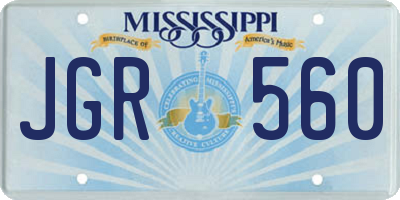 MS license plate JGR560