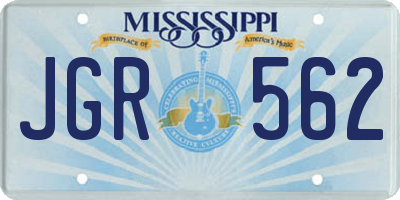 MS license plate JGR562