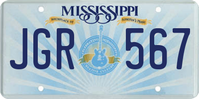 MS license plate JGR567