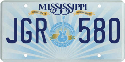 MS license plate JGR580