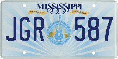 MS license plate JGR587