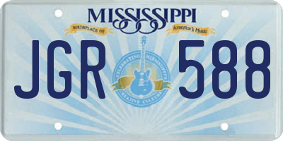 MS license plate JGR588