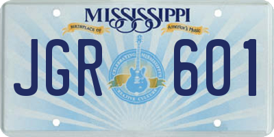 MS license plate JGR601