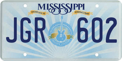 MS license plate JGR602
