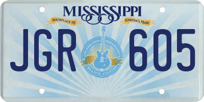 MS license plate JGR605