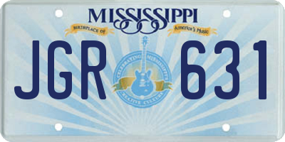 MS license plate JGR631