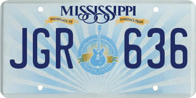 MS license plate JGR636