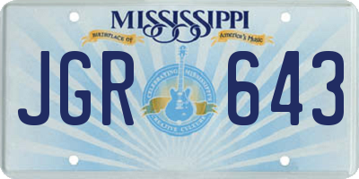 MS license plate JGR643