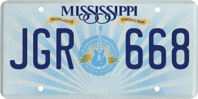 MS license plate JGR668