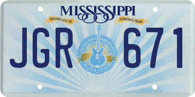 MS license plate JGR671