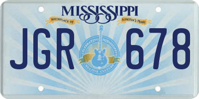 MS license plate JGR678