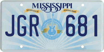 MS license plate JGR681