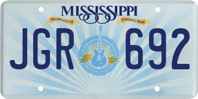 MS license plate JGR692