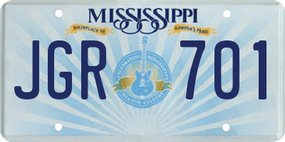 MS license plate JGR701