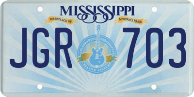 MS license plate JGR703