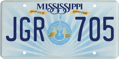 MS license plate JGR705