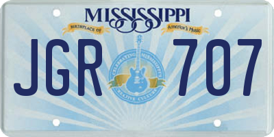 MS license plate JGR707