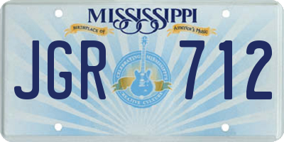 MS license plate JGR712