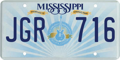 MS license plate JGR716