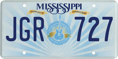 MS license plate JGR727