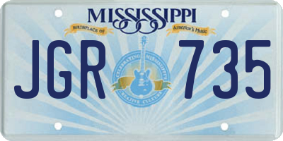 MS license plate JGR735