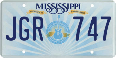 MS license plate JGR747
