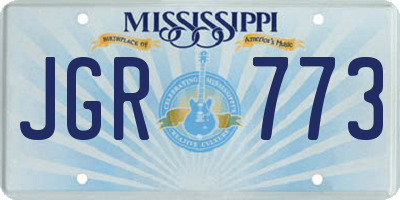 MS license plate JGR773