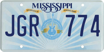 MS license plate JGR774