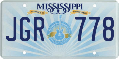 MS license plate JGR778