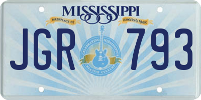 MS license plate JGR793