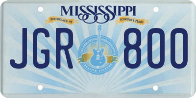 MS license plate JGR800