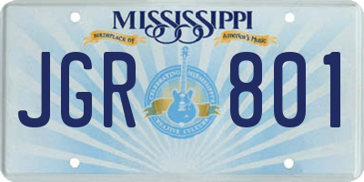 MS license plate JGR801