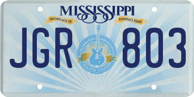 MS license plate JGR803