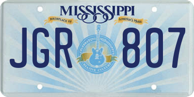 MS license plate JGR807
