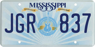 MS license plate JGR837