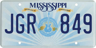 MS license plate JGR849