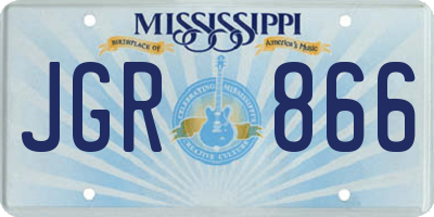 MS license plate JGR866