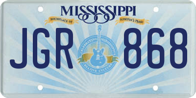 MS license plate JGR868