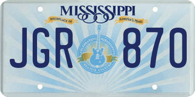 MS license plate JGR870