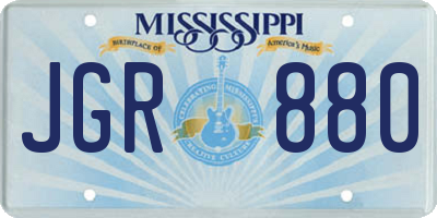 MS license plate JGR880