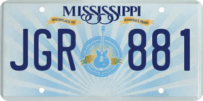 MS license plate JGR881
