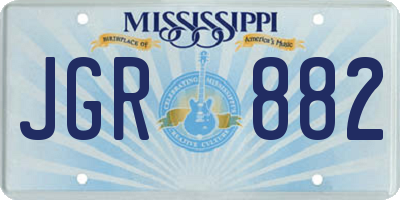 MS license plate JGR882